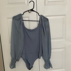 Blue Long Sleeve Bodysuit